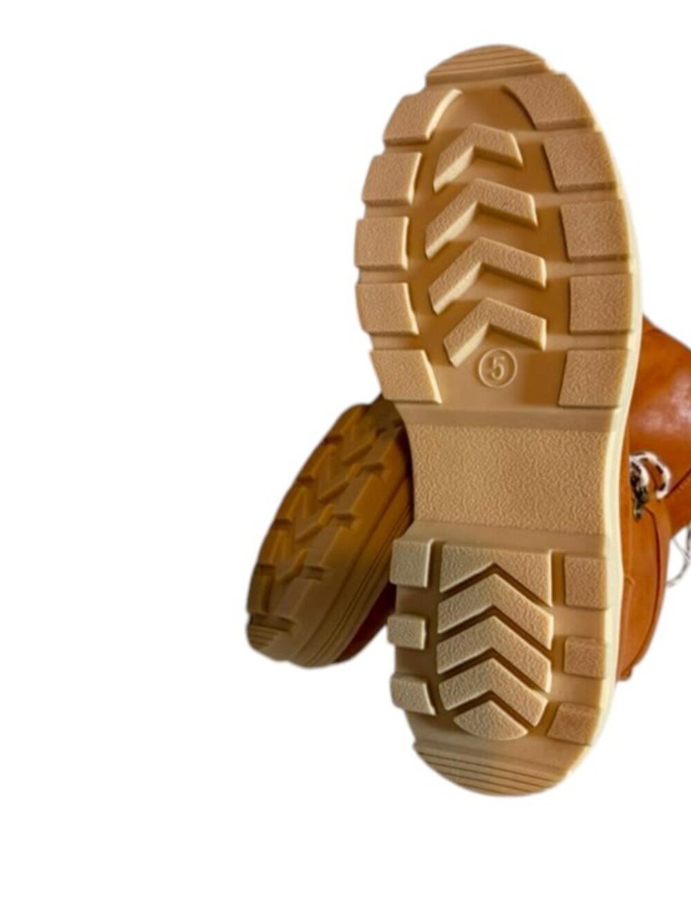 Art Class Girls Winter Combat Boots Tan Lace Up Side Zip Size 5 NWT Lug Sole. - Picture 6 of 8
